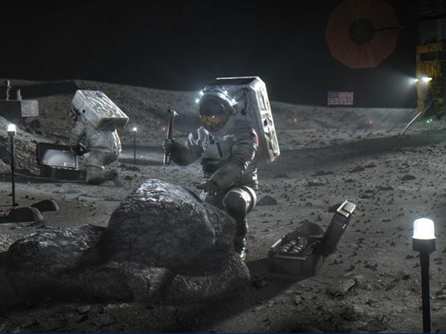 미국 유인 달탐사 프로그램인 '아르테미스'에 포함된 달 표면 탐사 상상도. NASA 제공