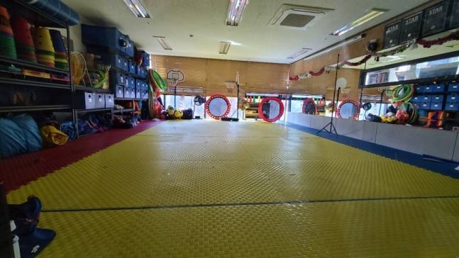 4일 오전 11시 서울 서대문구 북가좌동에 위치한 한 어린이스포츠센터 내부 모습. 해당 센터 대표 A씨(41)는 지난달 31일 함께 술을 마시던 20대 직원 B씨를 폭행해 숨지게 한 혐의로 구속됐다. /사진=홍효진 기자