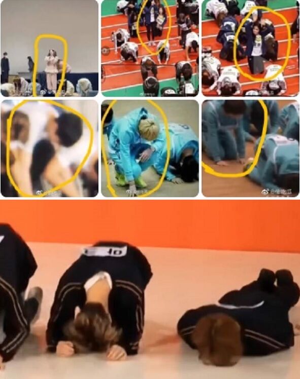 중국 SNS 웨이보에는 한국에서 활동하고 있는 중국인 연예인들 중 누가 무릎을 꿇었는지, 꿇지 않았는지 확인하는 사진이 잇따라 올라왔다.