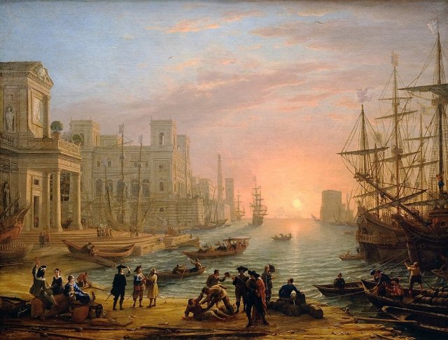 클로드 로렝, 해 지는 항구, 1639. 사진출처: Creative Commons