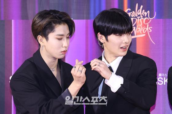 Stray Kids Han and Aien attend the 36th Golden Disk Awards red carpet event held at the Gocheok Sky Dome in Guro-gu, Seoul on the afternoon of the 8th and have photo time.The 36th Golden Disk Awards will be broadcast on JTBC, JTBC2, and JTBC4 and will be broadcast exclusively online on the seezn app and PC web page.2022.01.08