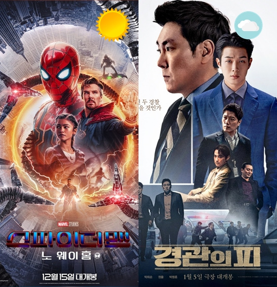 '스파이더맨: 노 웨이 홈' vs '경관의 피' 쌍끌이 [주말흥행기상도]