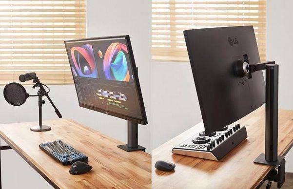 인체공학 설계를 적용한 'LG 울트라파인 에르고' 모니터. CES 2022 최고혁신상을 받았다. /LG전자