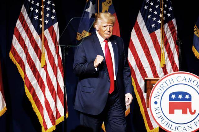 도널드 트럼프 전 미국 대통령이 지난해 6월 노스캐롤라이나주 그린빌에서 열린 공화당 행사에서 연설하고 있다. 로이터 연합뉴스