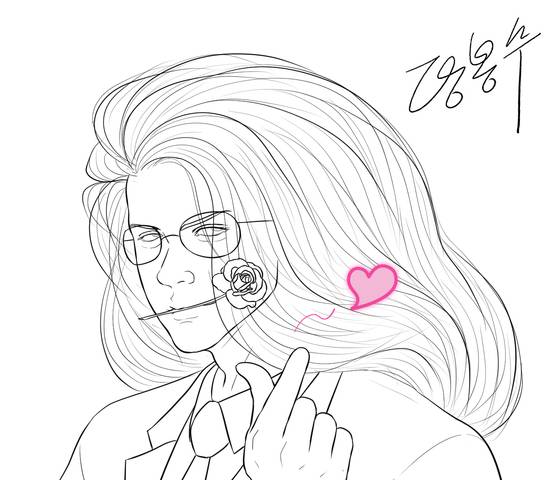 ‘내과 박원장’ 작가 장봉수가 그린 본인 캐리커처.