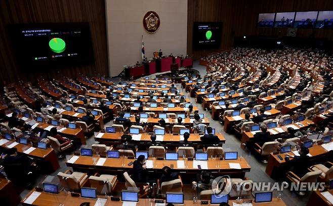 11일 오후 서울 여의도 국회에서 본회의가 진행되고 있다. [사진 = 연합뉴스]