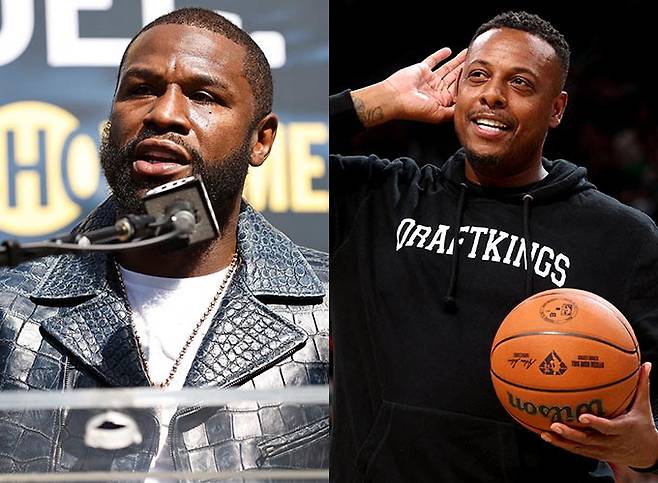 전 권투선수 플로이드 메이웨더 주니어, 전 농구선수 폴 피어스/사진=AFP/뉴스1
