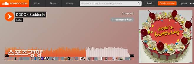 지민은 전속계약 만료 직전, 자신의 인스타그램에 본인의 자작곡으로 추정되는 곡을 공유했다. 홈페이지 캡처