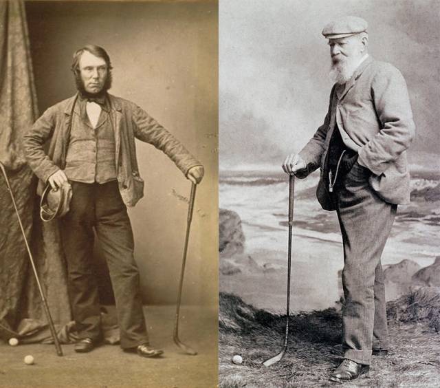 ‘무적의 골퍼’ 앨런 로버트슨(왼쪽)과 그의 제자였던 올드 톰 모리스. /위키피디아