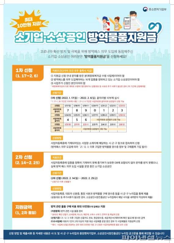 부천시 방역물품 구매 지원금 안내문. 사진제공=부천시