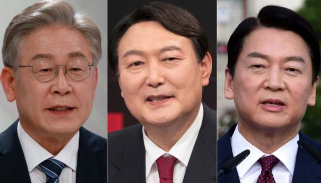 이재명 더불어민주당 대선 후보와 윤석열 국민의힘 대선 후보, 안철수 국민의당 대선 후보./연합뉴스