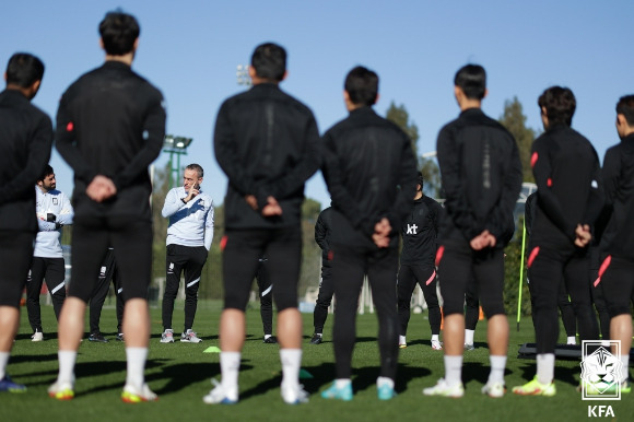 터키 안탈리아에서 전지훈련 중인 한국 축구대표팀 [사진=대한축구협회(KFA)]