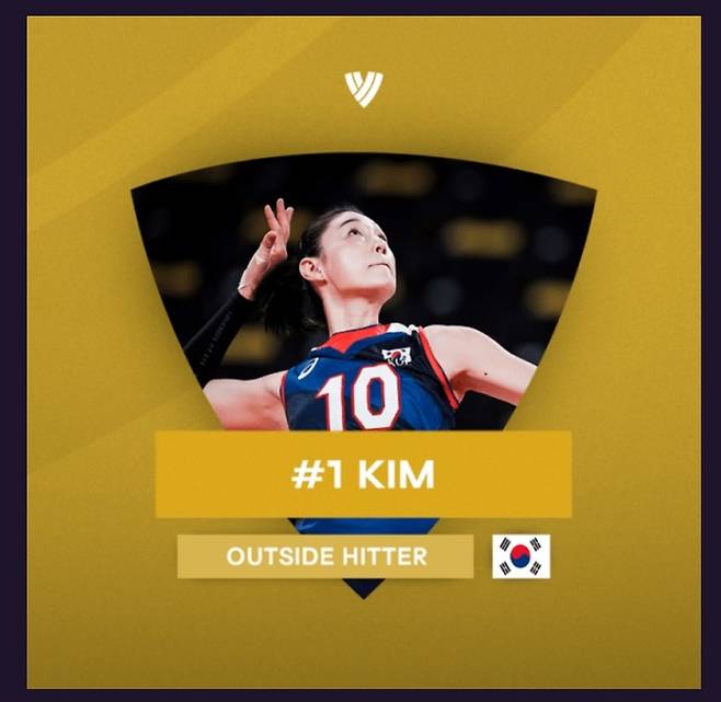 김연경이 2021년 세계 최고의 여자 배구 선수로 선정됐다. (사진=발리볼월드닷컴 캡처) *재판매 및 DB 금지