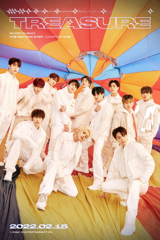 YG Entertainment, a subsidiary company, posted TREASURE - THE SECOND STEP CONCEPT POSTER on its official blog on the 17th.In front of a colorful color background, Tressers energistic aura exploded in white costumes, and the delicate styling and confident expression of the other twelve members seemed impressive.Their more grown visual changes caught the eye.In addition, I wondered what symbolic connection the pattern used as a jewel shape and background drawn on the top of the poster is related to the new album.Treasure has previously hinted at the special meaning of the new album through motion teaser videos containing 12 points, lines, circles and messages.Treasure will announce THE SECOND STEP: CHAPTER ONE on February 15th.Unlike the single album THE FIRST STEP series, this time it is noteworthy that it is a mini album from its starting point.The track list has not yet been released, but more new songs and more active activities are expected.On the other hand, Treasure has released four albums in succession for about five months as soon as it debuted in August 2020, and has sold more than 1 million copies in total.Photo: YG Entertainment
