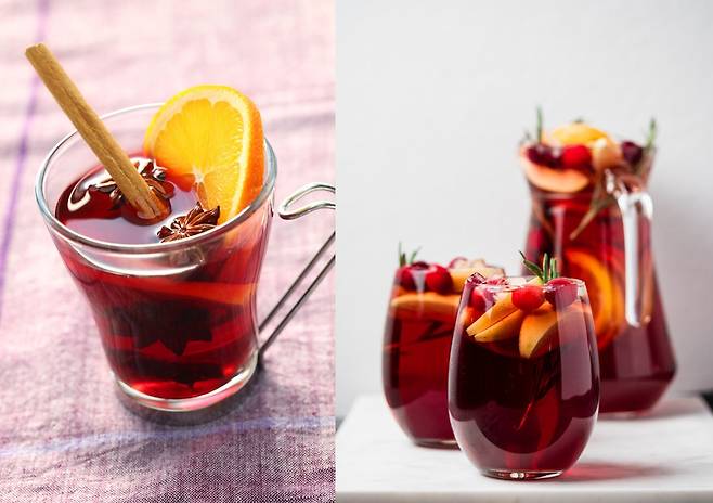 뱅쇼(왼쪽)와 상그리아(오른쪽). [123rf]