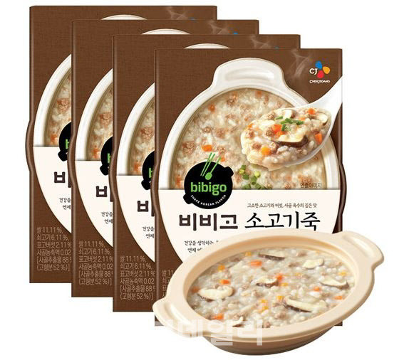 ▲CJ제일제당 ‘비비고 소고기죽’ 제품.(사진=CJ제일제당)