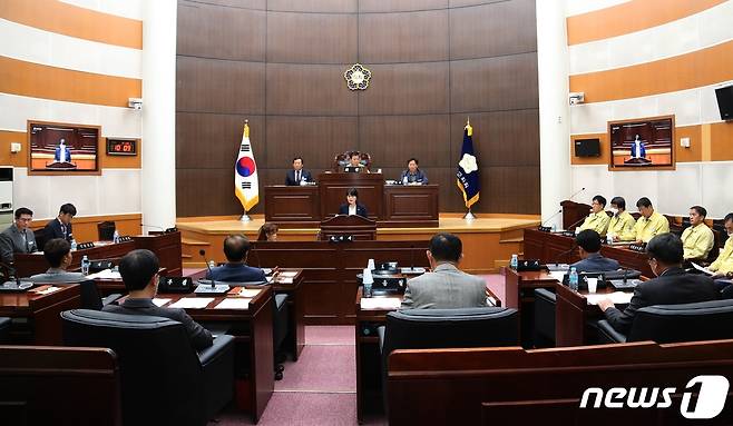 충북 보은군의회 임시회 모습.© 뉴스1