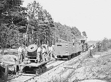 남북전쟁 당시 사용된 열차 포. [출처 위키백과]