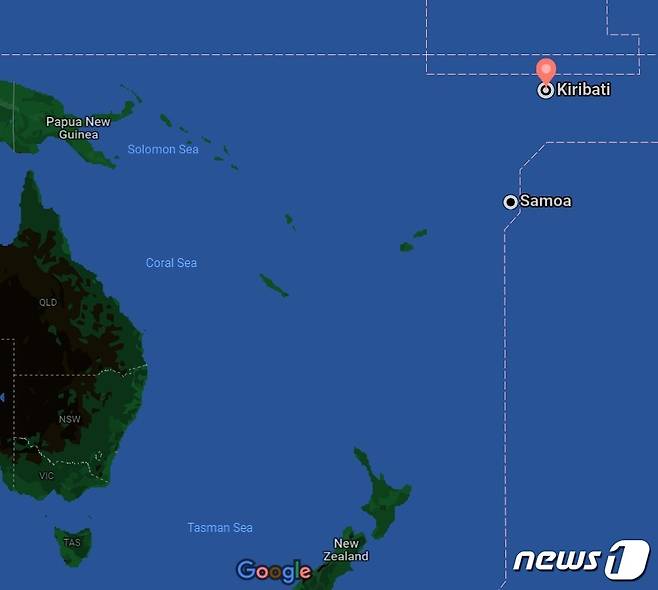 25일(현지시간) 남태평양 소국들이 신종 코로나바이러스 감염증 확산세로 봉쇄조치를 강화하고 있다. (구글 지도 화면 갈무리) 2022.01.25 © 뉴스1