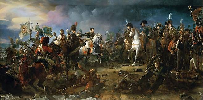 <위키피디아> Napoleon at the Battle of Austerlitz, by François Gérard 1805. The Battle of Austerlitz, also known as the Battle of the Three Emperors, was one of Napoleon's many victories, where the French Empire defeated the Third Coalition.