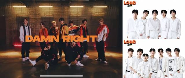 (왼쪽부터 시계방향으로)브랜뉴뮤직 신인 그룹 '댐 롸잇' 안무영상 캡처, SBS '라우드' 팀 JYP, 팀 피네이션 / 사진=브랜뉴뮤직, SBS 제공