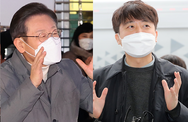 이재명 더불어민주당 대선 후보(왼), 이준석 국민의힘 대표(오) / 사진 = 연합뉴스