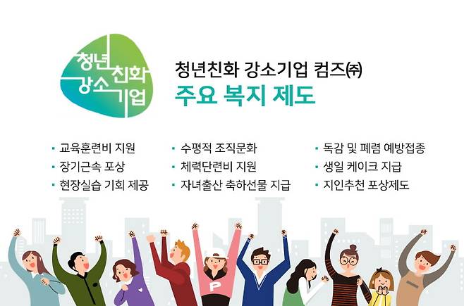 컴즈, 고용노동부 ‘청년 친화 강소기업’ 선정