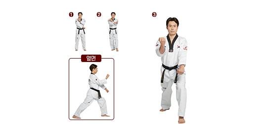 태권도 가위막기 동작. [국기원 태권도용어사전 사진]