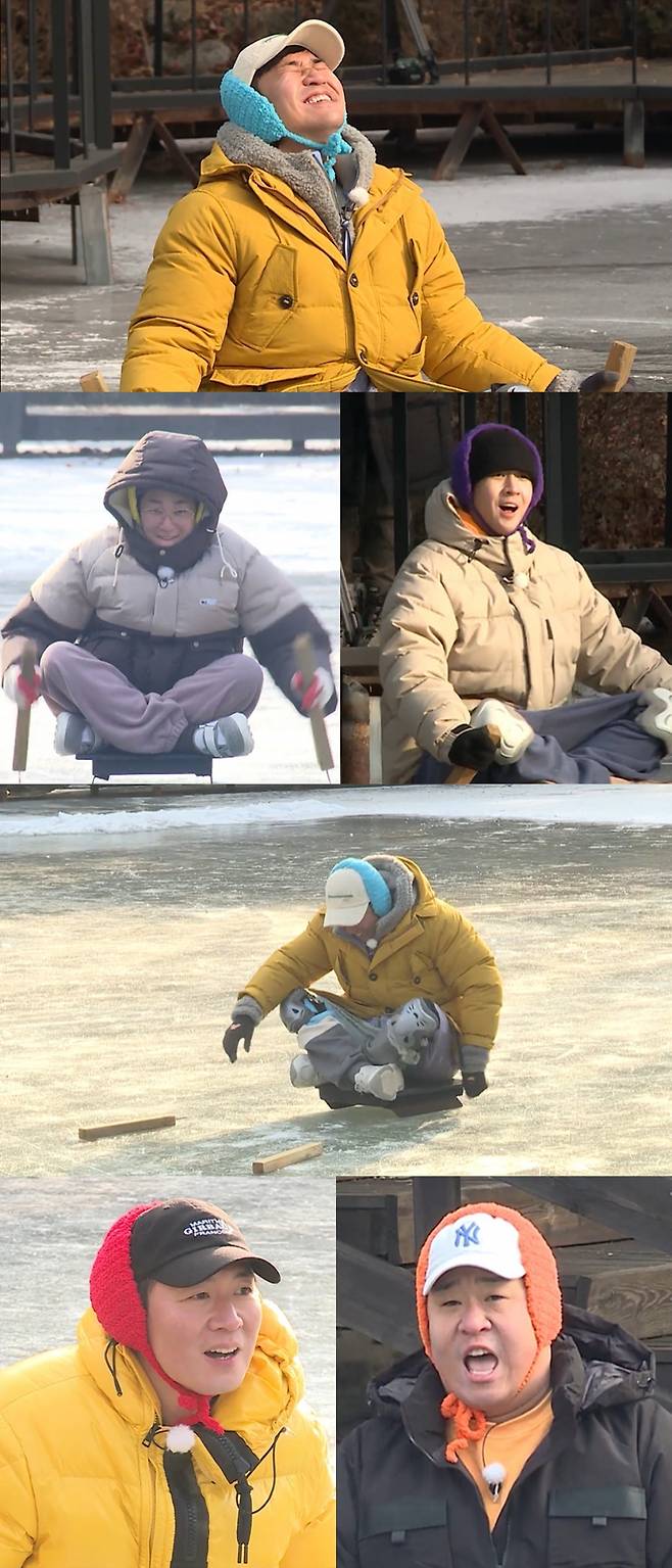 '빙신(氷神)' 딘딘, 얼음 썰매 초짜의 美친 질주 [1박2일]