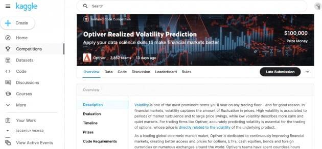 캐글대회 페이지. 사진=업스테이지 제공