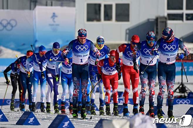 2022 베이징 동계올림픽 크로스컨트리 남자 30㎞ 스키애슬론 경기 모습. © AFP=뉴스1