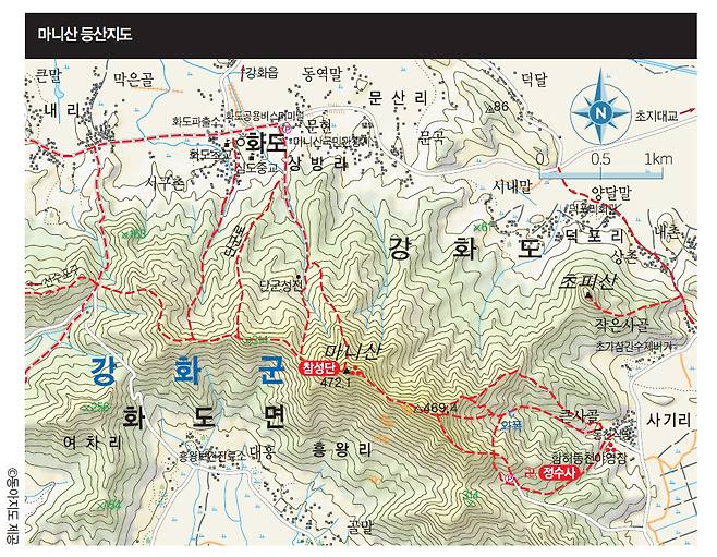 마니산 등산지도