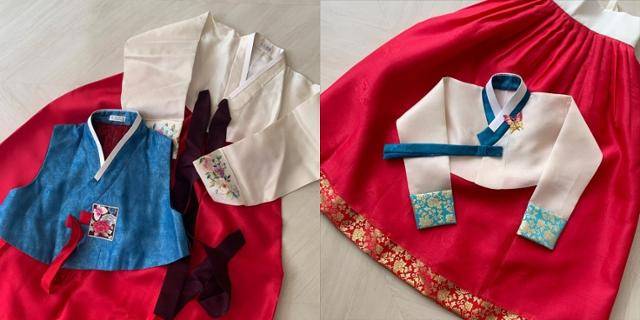 엄마가 입었던 한복(왼쪽)을 딸의 한복으로 리폼한 사례. 로즈리나 제공