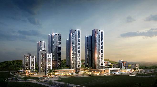 계룡건설 컨소시엄이 세종 행정중심복합도시 6-3생활권 M4블록에서 분양하는 ‘엘리프 세종 6-3’ 투시도. (자료=더피알)