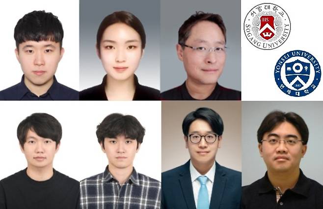 서강대·연세대 공동 연구진    (상단 왼쪽부터) 서강대 물리학과 류홍선 석·박사 통합과정, 남서현 석사(LG 디스플레이 재직), 장준익 교수. 
(하단 왼쪽부터) 연세대 물리학과 박지홍 학생, 박준우 학생, 김기태 학생, 이연진 교수. [서강대 제공. 재판매 및 DB 금지]