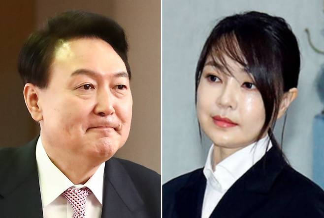 윤석열 대통령 당선인과 부인 김건희 여사 [연합]
