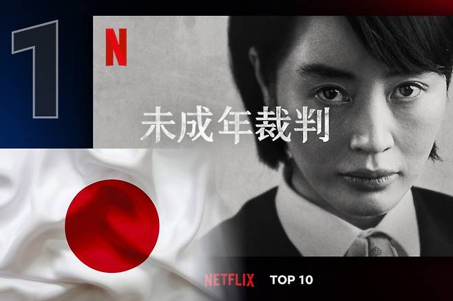 일본 넷플릭스 드라마 순위에서 1위를 차지한 '소년심판'. [넷플릭스 공식 집계 사이트 갈무리]