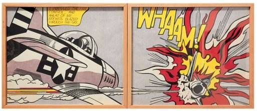 전시장에서는 로이 리히텐슈타인의 다양한 작품들을 만날 수 있다. 두 대의 전투기가 격돌하는 순간을 그린 ‘Whaam!’ 포스터.