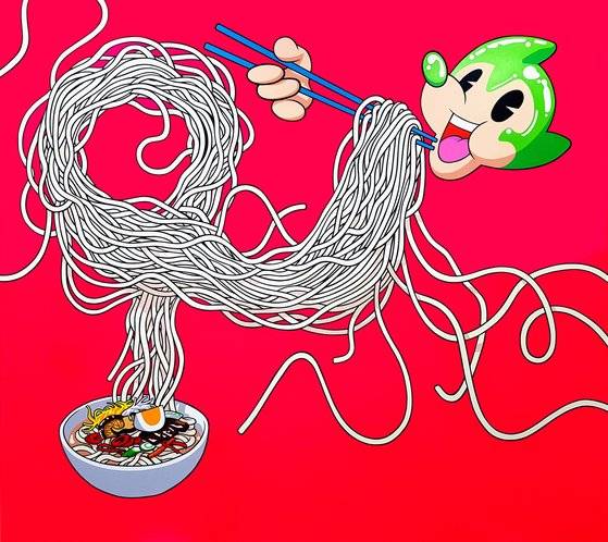 이동기 작가의 ‘국수를 먹는 아토마우스’.