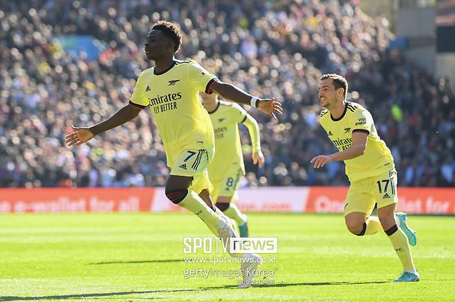 ▲ 부카요 사카의 결승골을 앞세운 아스널이 아스톤 빌라를 꺾었다.