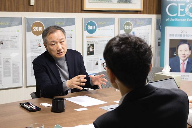 지난 3일 박영옥 스마트인컴 대표가 조선비즈와 인터뷰하고 있다. / 조선비즈