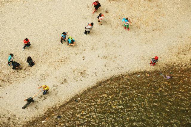 천폭협 공중 잔도에서 본 옥룡담. Ⓒ최종명