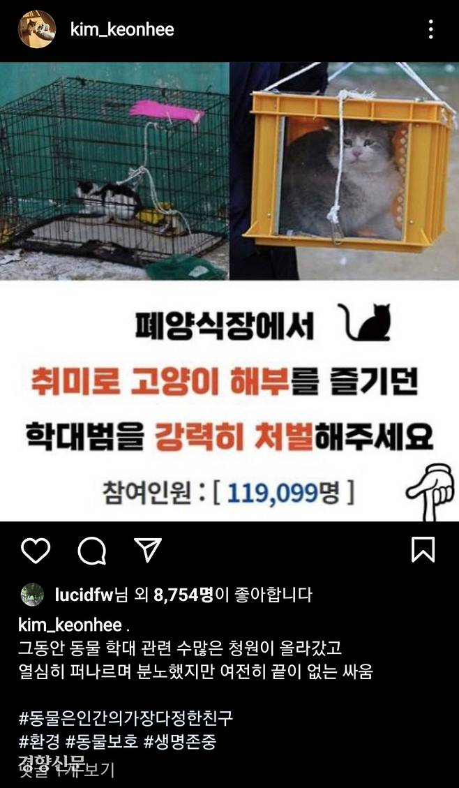 윤석열 대통령 당선인 배우자 김건희 여사가 지난 9일 인스타그램에 올린 게시물. 김 여사 인스타그램 캡처.