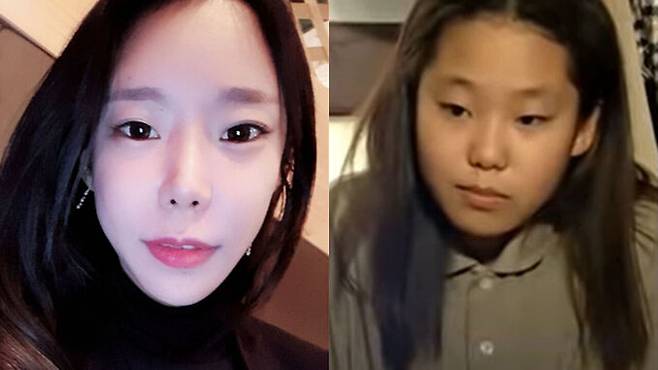 ‘계곡 살인’ 용의자 이은해. 오른쪽은 20년 전 한 예능프로그램에 출연한 이은해의 모습.&nbsp;MBC ‘러브하우스’ 화면 캡처