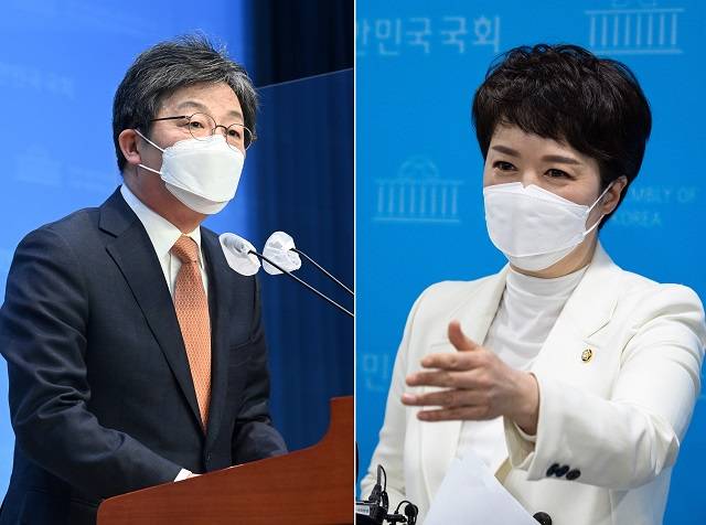 제8회 전국동시지방선거가 50여 일도 채 남지 않았다. 김행 국민의힘 공천관리위원회 대변인은 12일 브리핑을 통해 11개 지역 경선 후보자를 발표했다. 관심이 집중된 경기도지사 선거 후보는 유승민 전 의원(왼쪽)과 김은혜 의원의 경선을 통해 확정된다. /이선화 기자