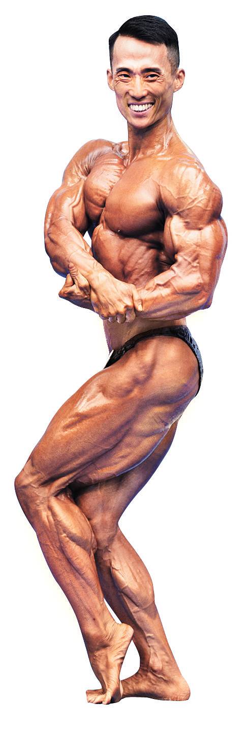 2021년 세계보디빌딩선수권대회 175㎝급 우승 당시 설기관 선수의 멋진 포즈. [사진 설기관]