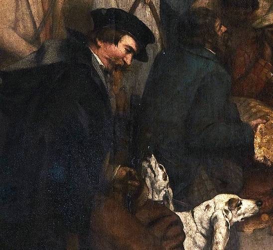 귀스타브 쿠르베, 화가의 작업실 : 화가로서의 7년 생활이 요약된 참된 은유(일부), 1854~1855, 361 x 598 cm