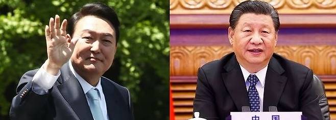 윤석열 대통령(왼쪽)과 시진핑 중국 국가주석.ⓒ데일리안DB