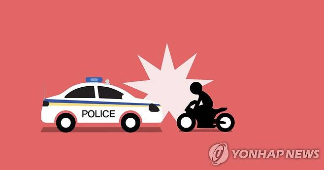 경찰차 - 오토바이 교통사고 (PG) [권도윤 제작] 일러스트