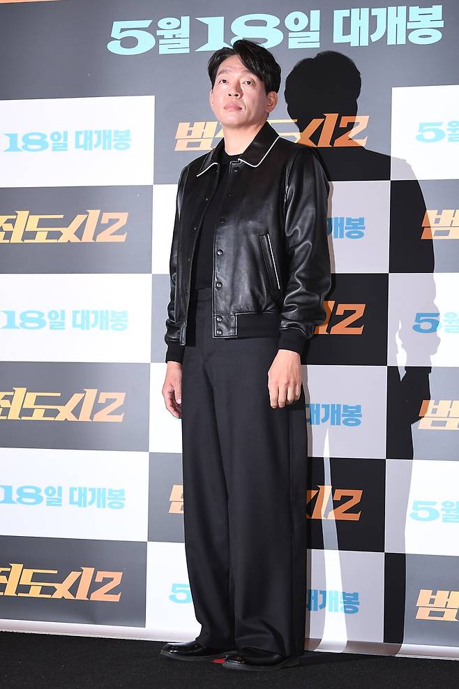 '범죄도시2' 글로벌 프레스 컨퍼런스에 참석한 박지환. ⓒ이혜영 기자 lhy@hankooki.com.